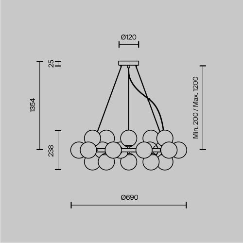 Светильник подвесной Maytoni Dallas Modern MOD548PL-25G - фото 2