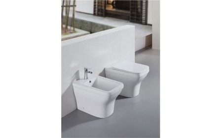 Унитаз приставной Aquatek АМАДЕО AQ1964-00 белый с сиденьем микролифт безободковый душевой смыв