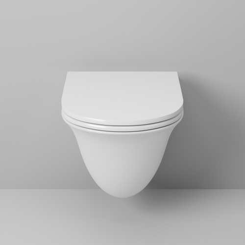 Унитаз подвесной Grossman Санфаянс GR-4412S белый глянцевый с сиденьем микролифт безободковый каскадный смыв - фото 3