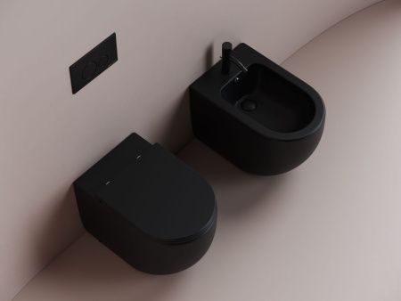 Унитаз приставной Ceramica Nova METROPOL CN4004MB черный с сиденьем микролифт безободковый душевой смыв