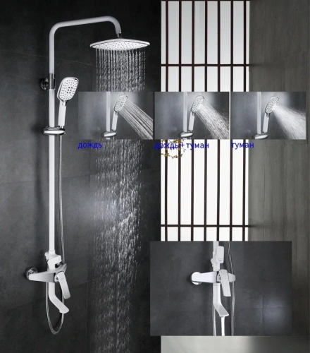 Душевая стойка Rose R1336F настенная цвет белый/хром - фото 4