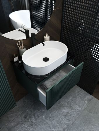 Тумба со столешницей La Fenice TERRA NFNC-01-TER-G-60-3-GB 60х50 подвесная цвет синий/серый