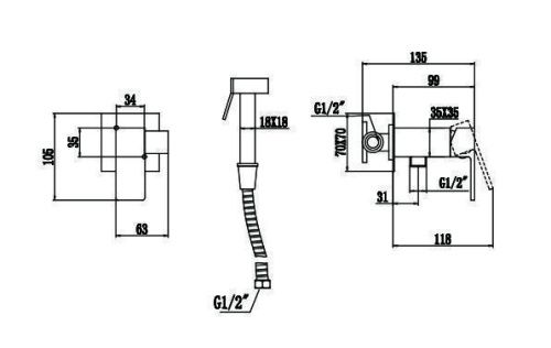 Гигиенический душ со смесителем Savol S-FXQ008Q графит - фото 2
