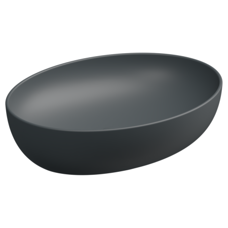 Раковина керамическая GSG Ceramic Design Easy EALAVOV55028 55х42 накладная цвет черный без отверстий под смеситель