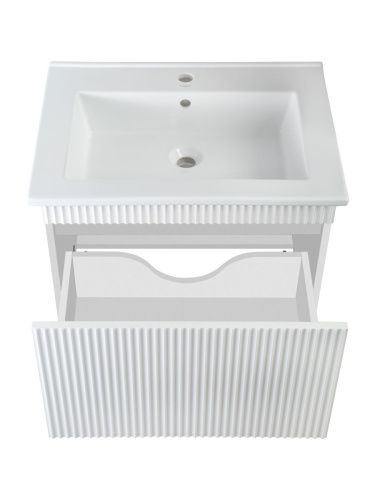 Тумба под раковину Runo Модена 00-00002199 60х50 подвесная цвет белый - фото 3