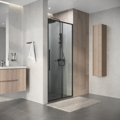 Душевая дверь Niagara Nova NG-34-10AGR 100х195 стекло прозрачное профиль графит матовый - фото 5