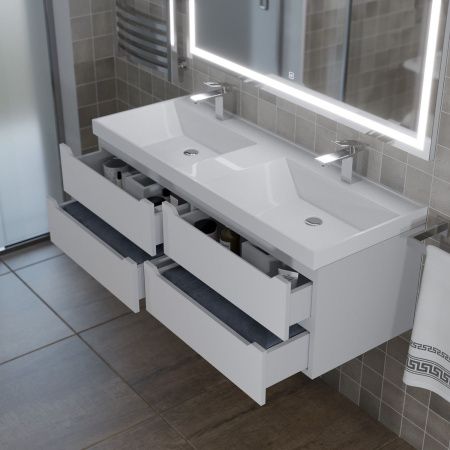 Тумба под раковину Uperwood Tanos 2910203301 120х50 подвесная цвет белый