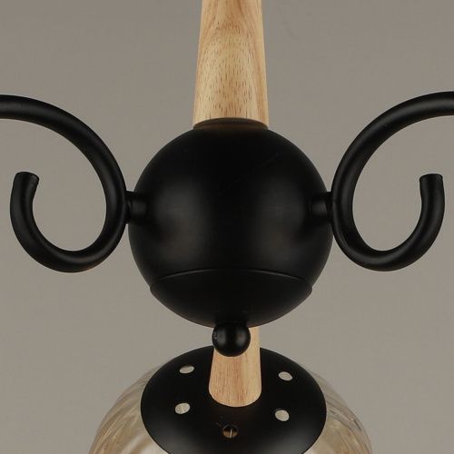 Люстра на штанге Reluce 04886-0.3-03 BK+WOOD - фото 4