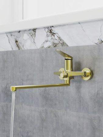 Смеситель для ванны Tokito KIN TOK-KIN-1015 настенный золото