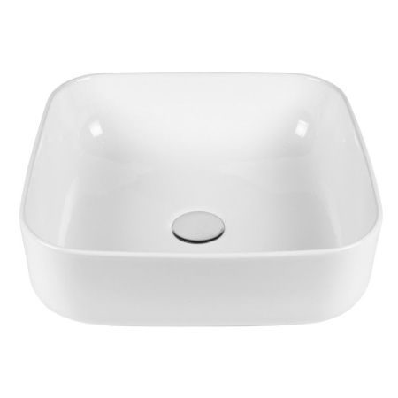 Раковина из сантехнического фарфора Bond Cube S57-380 40х40 накладная цвет белый без отверстий под смеситель