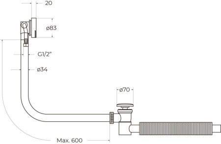 Слив-перелив BelBagno BB2829-OVF-CRM
