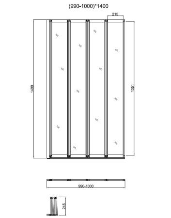 Душевая шторка на ванну Vincea VSB-31100CL 100х140 стекло прозрачное профиль хром ориентация универсальная