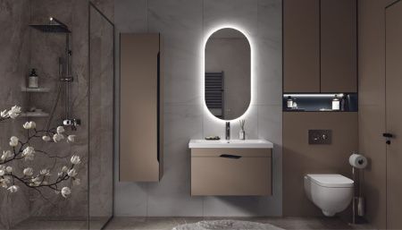 Тумба под раковину Velvex Krona 384 серый камень 80х40 подвесная цвет серый