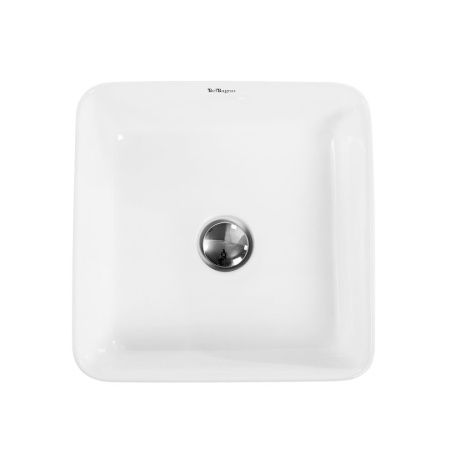 Раковина из сантехнического фаянса BelBagno BB1407 40х40 накладная цвет белый без отверстий под смеситель