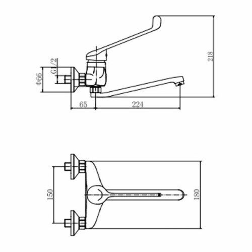 Смеситель для раковины Fashun A4654 настенный хром - фото 3