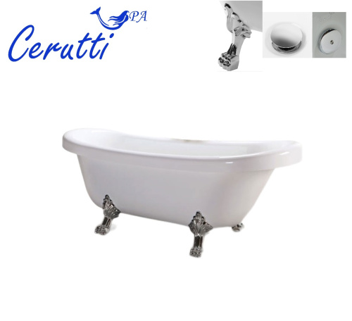 Ванна акриловая Cerutti SPA CT9322 170х79 отдельностоящая овальная - фото 4