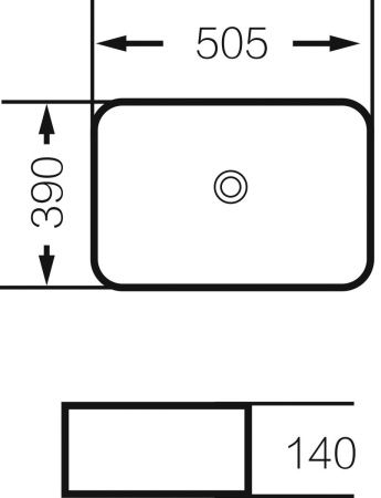 Раковина из сантехнического фаянса Grossman Color GR-4043BW 50х40 накладная цвет белый/черный без отверстий под смеситель