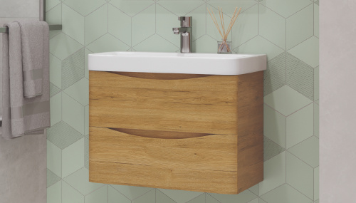 Тумба под раковину Velvex CLAY tpCLA.70.2Y-230 68х34х49 подвесная цвет дуб верона - фото 3