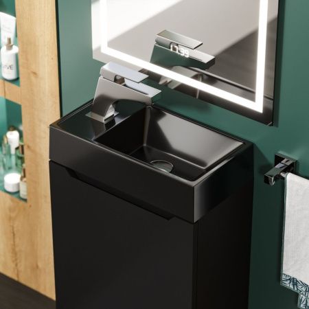 Раковина из искусственного камня Uperwood Classic New 2911021334 40х20 полувстраиваемая цвет черный