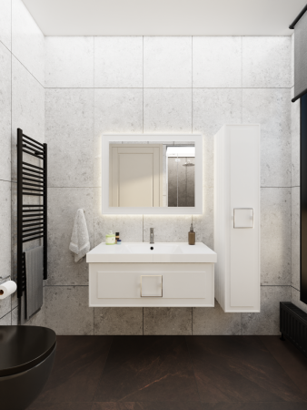 Тумба с раковиной La Fenice CUBO NFNC-01-CUB-B-100-2-100 100х50 подвесная цвет белый