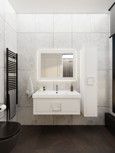 Тумба с раковиной La Fenice CUBO NFNC-01-CUB-B-100-3-100 101х36х49 подвесная цвет белый - фото 4