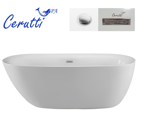 Ванна акриловая Cerutti SPA CT9900 150х75 отдельностоящая овальная - фото 4