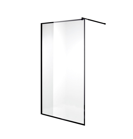 Душевая перегородка Niagara Nova NG-687-11BLACK 110х195 стекло прозрачное с рисунком профиль черный