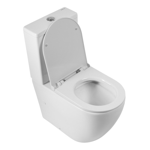Унитаз напольный с бачком BelBagno SFERA-R BB2141CPR/BB902SC белый с сиденьем микролифт безободковый каскадный смыв - фото 2