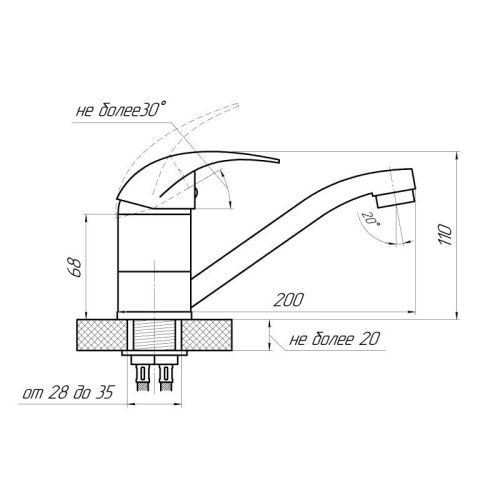 Смеситель для кухни Сантаком StMira 5005 на мойку хром - фото 3