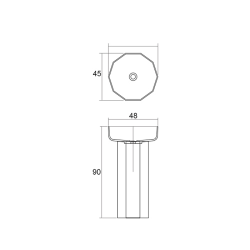 Раковина керамическая Dea Design Pedestal Basin DD2025 480 18 50х50 напольная цвет белый без отверстий под смеситель - фото 3