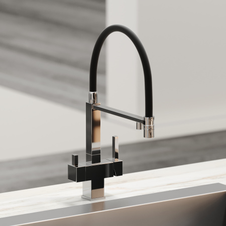 Смеситель для кухни Sancos Moro SC4006CH на мойку хром/черный