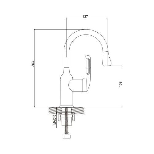 Смеситель Raffine F101H на раковину черный - фото 3