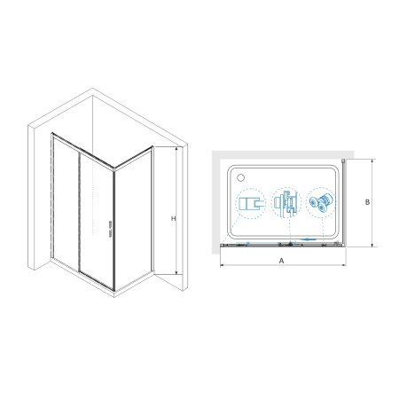 Душевой уголок RGW Leipzig 341241138-014 130х80 стекло прозрачное профиль черный без поддона