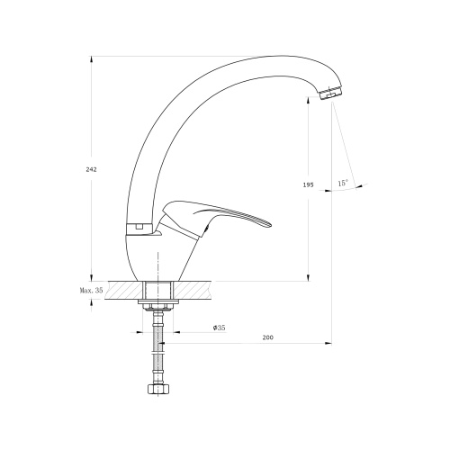 Смеситель для кухни Rush Corsica CO4240-22 на мойку хром - фото 2