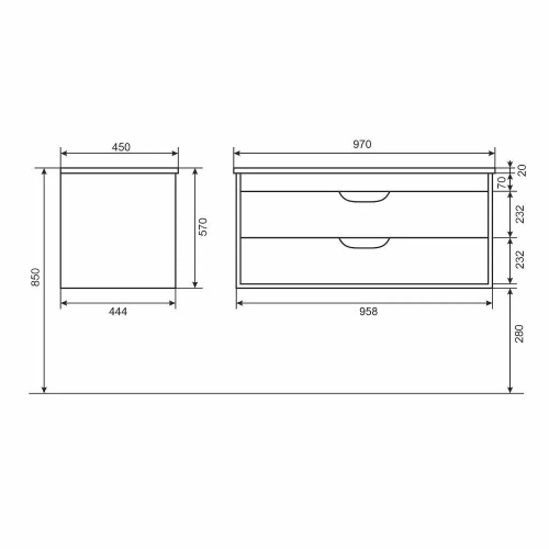 Тумба с раковиной Uperwood UPD Modul 393020562 97x45x57 - фото 2