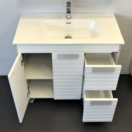 Тумба с раковиной Comforty Клеон 00-00004757CF 90х50 напольная цвет серый