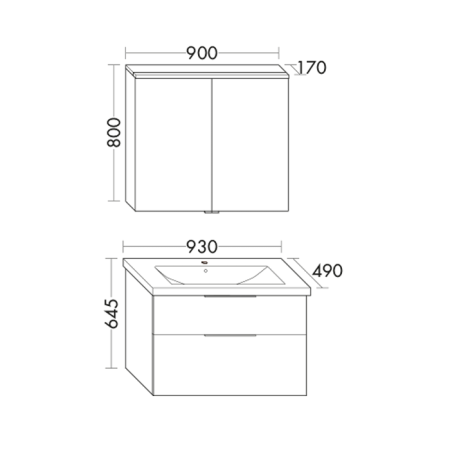 Тумба с раковиной Burgbad Eqio SEYQ093F2012C001*1 90х50 подвесная цвет коричневый
