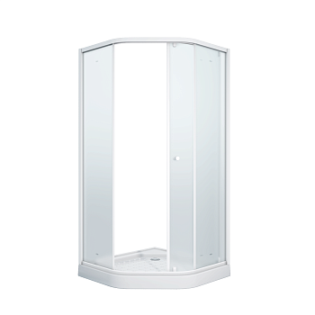 Душевой уголок Parly ZEР91FR 90х90 стекло матовое профиль белый с поддоном