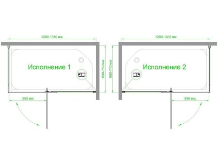 Душевой уголок Royal Bath HPVD RB7130HPVD-C 130х70 стекло матовое профиль белый без поддона