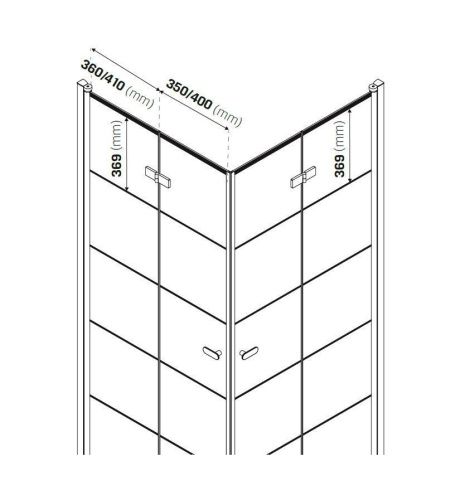 Душевой уголок New Trendy NEW SOLEO Black D-0287A/D-0290A 90х80 стекло прозрачное профиль черный без поддона - фото 4