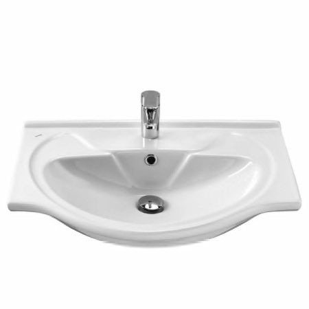 Раковина из сантехнического фарфора Santek Байкал WH109652 60х50 накладная цвет белый