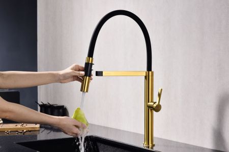 Смеситель для кухни Paulmark LEADER Le214101-BG на мойку золото