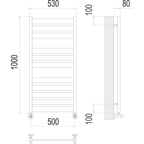 Полотенцесушитель водяной Terminus 4670078530707 55х100 хром - фото 3