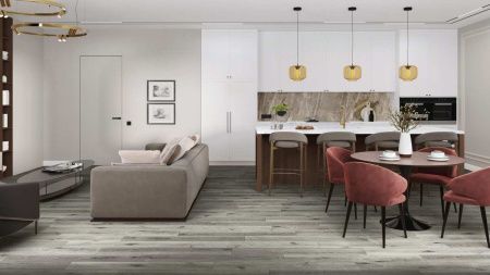 Кварцвиниловая плитка Damy Floor FAMILY LVT T7020-5D-LVT Дуб Состаренный Серый толщина 0.25 см 43 класс 1227х187