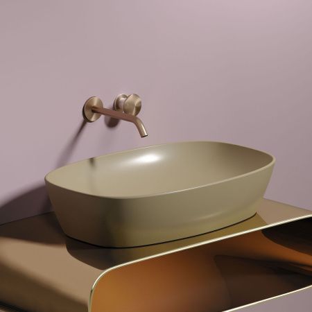 Раковина из сантехнического фарфора Ceramica Nova ELEMENT CN6049MC 60х40 накладная цвет коричневый без отверстий под смеситель