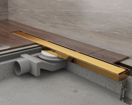 Душевой лоток Plumberia Selection PSL LINEAR PSL90OR 90х5 золото