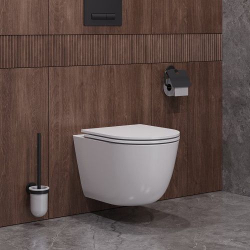 Унитаз подвесной Cezares RELAX CZR-3806-53-TH-TOR/SC белый с сиденьем микролифт безободковый смыв торнадо - фото 4