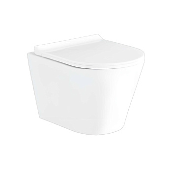 Унитаз подвесной Aquatek АЛЬФА AQ1910-00 белый с сиденьем микролифт безободковый каскадный смыв