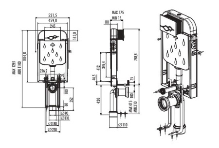 Инсталляция сенсорная для приставного унитаза Creavit FGR7001.00