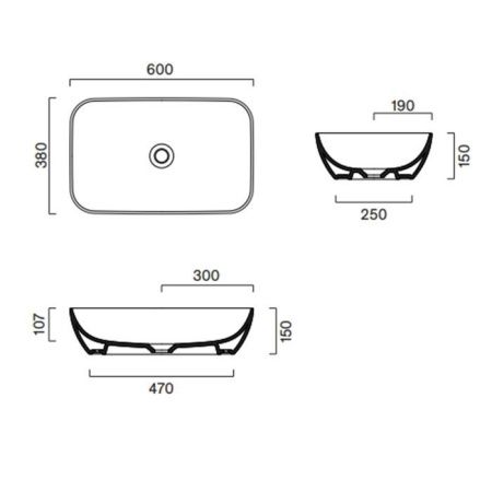 Раковина керамическая Catalano Green 422610001 60 см накладная цвет белый без отверстий под смеситель